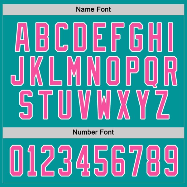 Custom Aqua Pink-White Hockey Jersey - Image 4