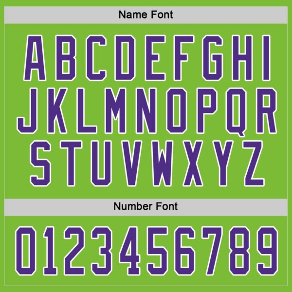 Custom Neon Green Purple-White Hockey Jersey - Image 4
