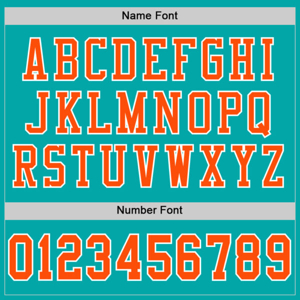 Custom Aqua Orange-White Mesh Authentic Football Jersey - Image 4
