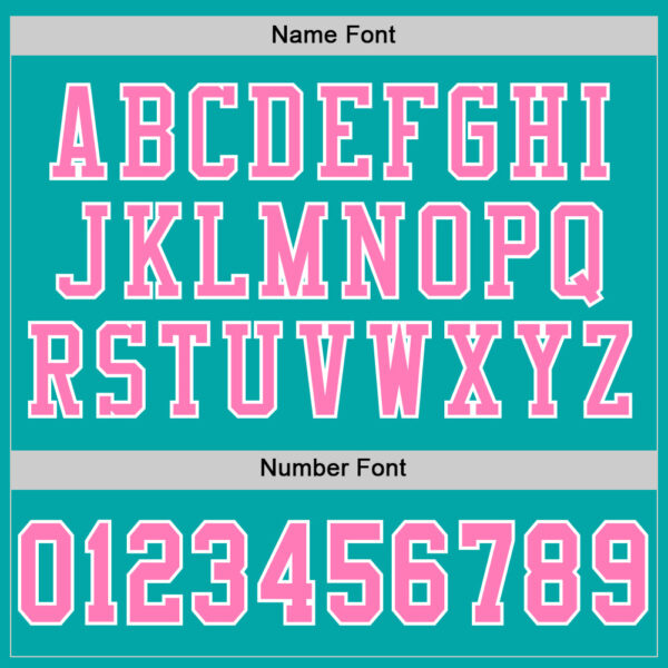 Custom Aqua Pink-White Mesh Authentic Football Jersey - Image 4