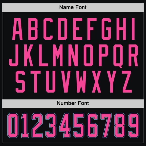 Custom Black Pink-Light Blue Hockey Jersey - Image 4