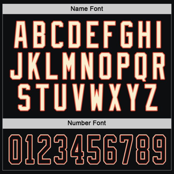 Custom Black Black Orange-Cream Hockey Jersey - Image 4