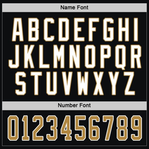 Custom Black Old Gold-White Hockey Jersey - Image 4