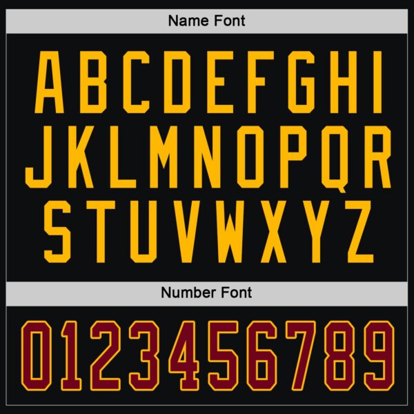 Custom Black Maroon-Gold Hockey Jersey - Image 4