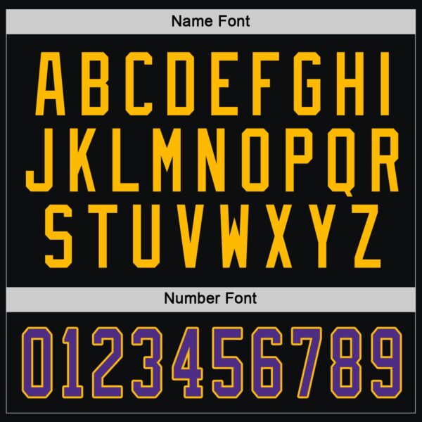 Custom Black Purple-Gold Hockey Jersey - Image 4