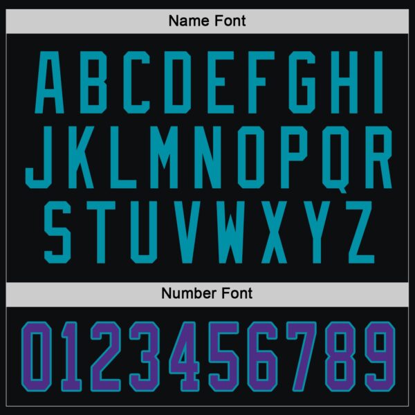 Custom Black Purple-Teal Hockey Jersey - Image 5