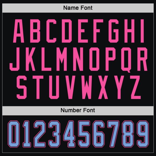 Custom Black Light Blue-Pink Hockey Jersey - Image 4