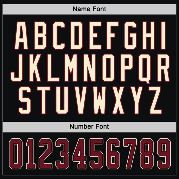 Custom Black Crimson-Cream Hockey Jersey - Image 4