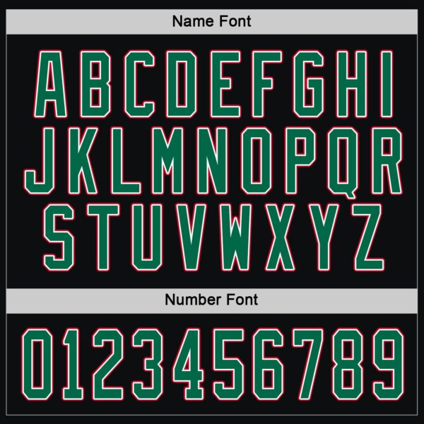 Custom Black Kelly Green White-Red Hockey Jersey - Image 4