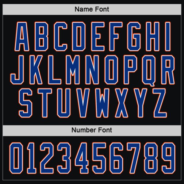 Custom Black Royal White-Orange Hockey Jersey - Image 4