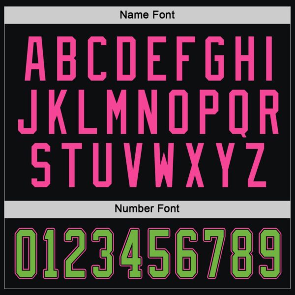 Custom Black Neon Green-Pink Hockey Jersey - Image 4