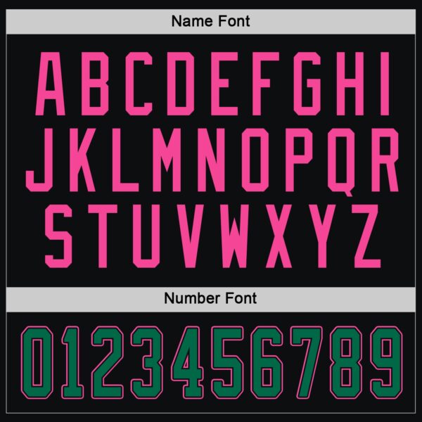 Custom Black Kelly Green-Pink Hockey Jersey - Image 4