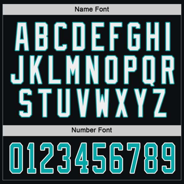 Custom Black Aqua-White Hockey Jersey - Image 4