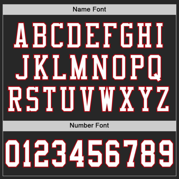 Custom Black White-Red Mesh Authentic Football Jersey - Image 4
