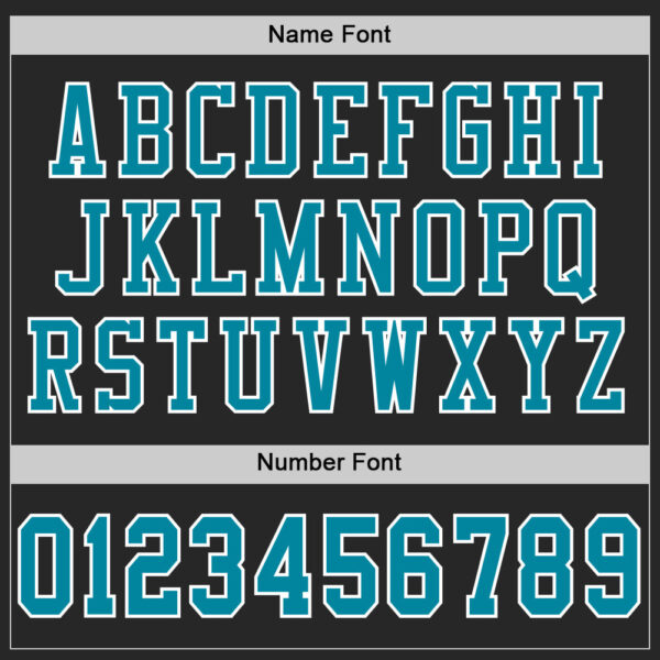 Custom Black Teal-White Mesh Authentic Football Jersey - Image 4