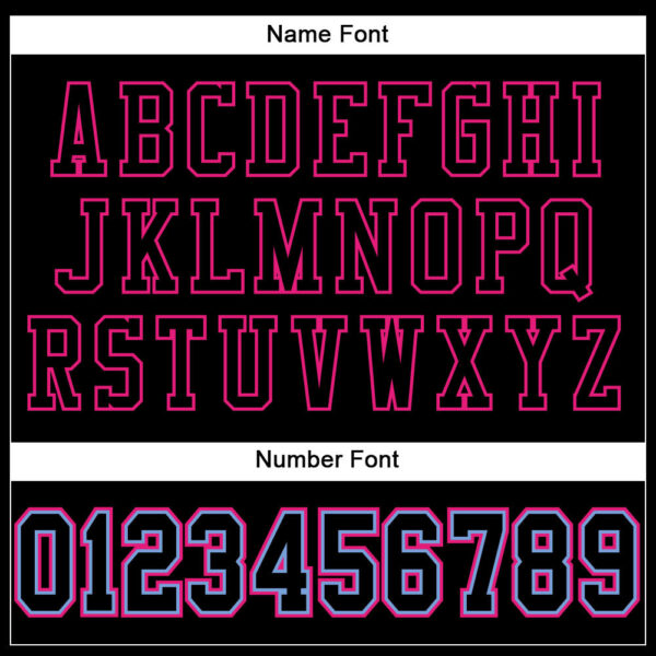 Custom Black Black Powder Blue-Hot Pink Mesh Authentic Football Jersey - Image 4