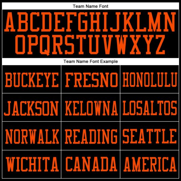 Custom Black Orange Mesh Authentic Football Jersey - Image 3