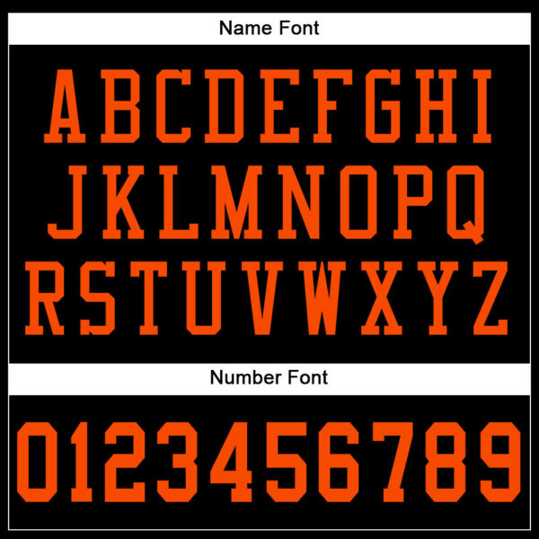 Custom Black Orange Mesh Authentic Football Jersey - Image 4