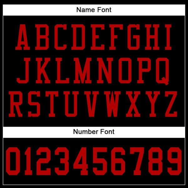 Custom Black Red Mesh Authentic Football Jersey - Image 4