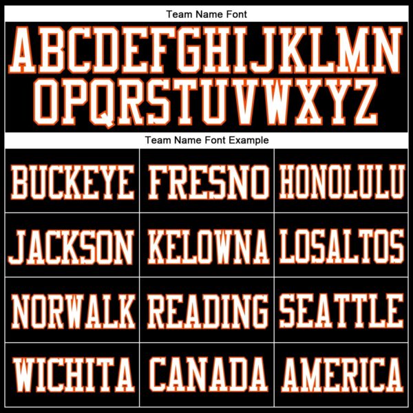 Custom Black White-Orange Mesh Authentic Football Jersey - Image 3