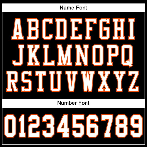 Custom Black White-Orange Mesh Authentic Football Jersey - Image 4