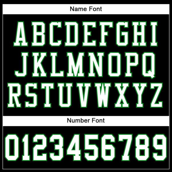 Custom Black White-Grass Green Mesh Authentic Football Jersey - Image 4
