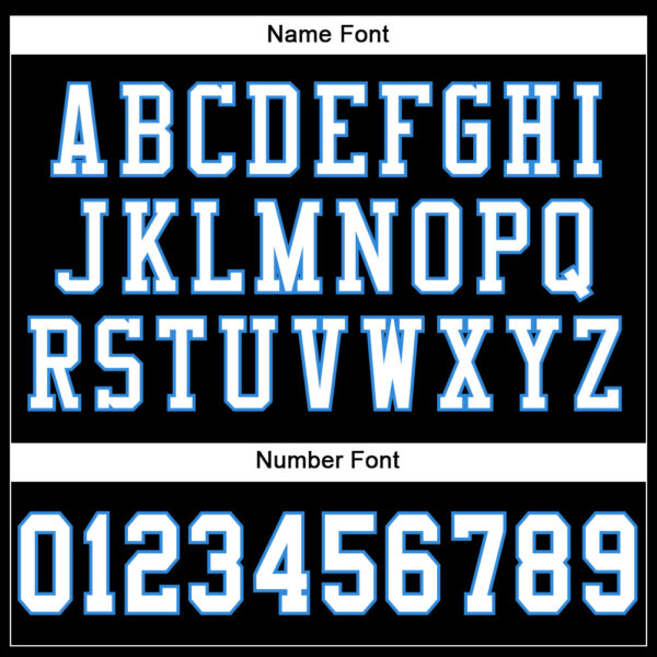 Custom Black White-Powder Blue Mesh Authentic Football Jersey - Image 4