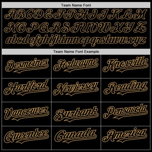 Custom Black Old Gold Authentic Baseball Jersey - Image 4