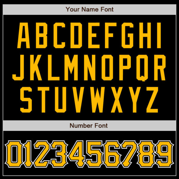 Custom Black Gold-Yellow Authentic Baseball Jersey - Image 5