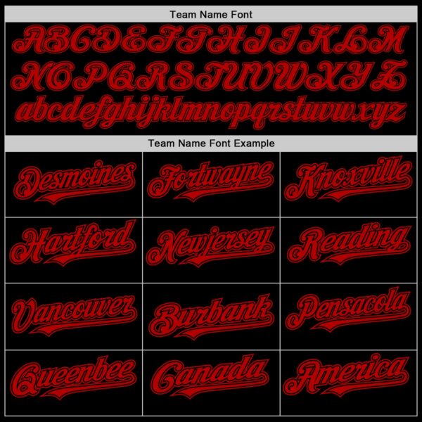 Custom Black Red Authentic Baseball Jersey - Image 4