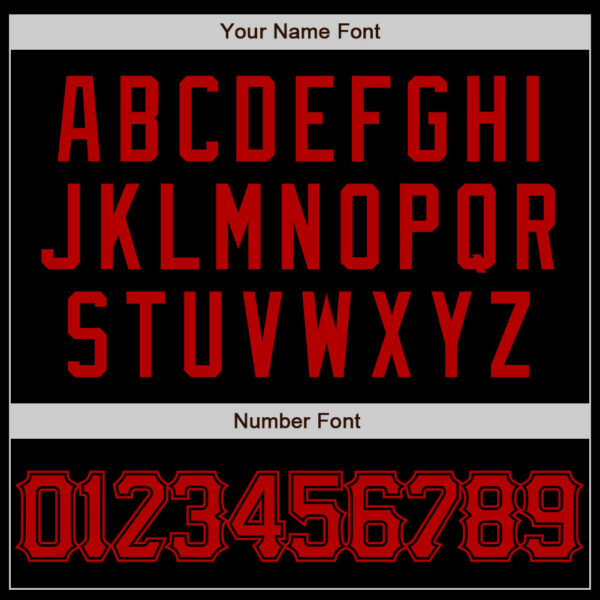 Custom Black Red Authentic Baseball Jersey - Image 5