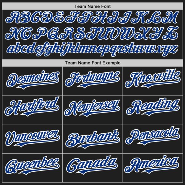 Custom Black Royal-White Authentic Baseball Jersey - Image 4