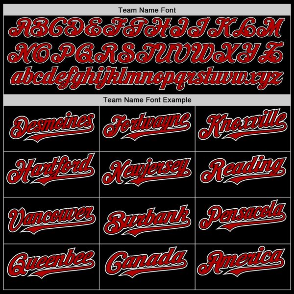 Custom Black Red-White Authentic Baseball Jersey - Image 4