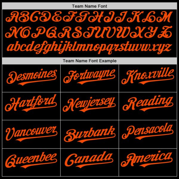 Custom Black Orange Authentic Baseball Jersey - Image 4