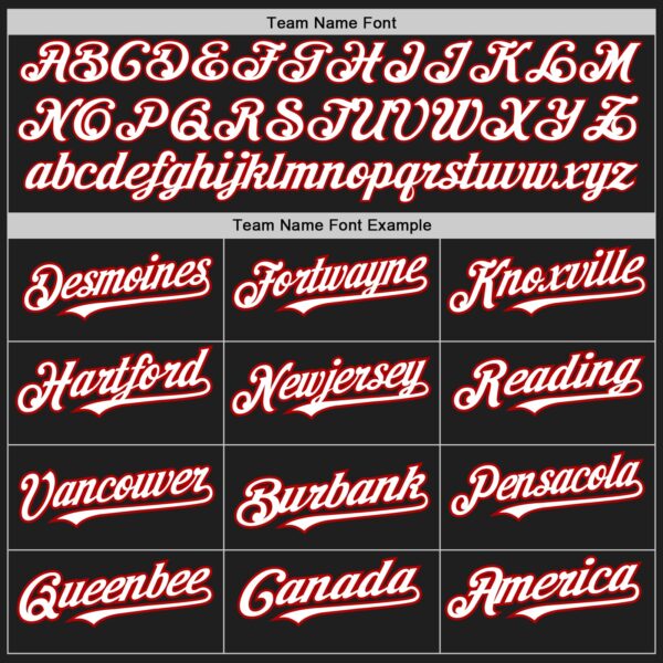 Custom Black White Pinstripe Red Authentic Baseball Jersey - Image 4
