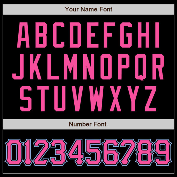 Custom Black White Pinstripe Pink-Light Blue Authentic Baseball Jersey - Image 5