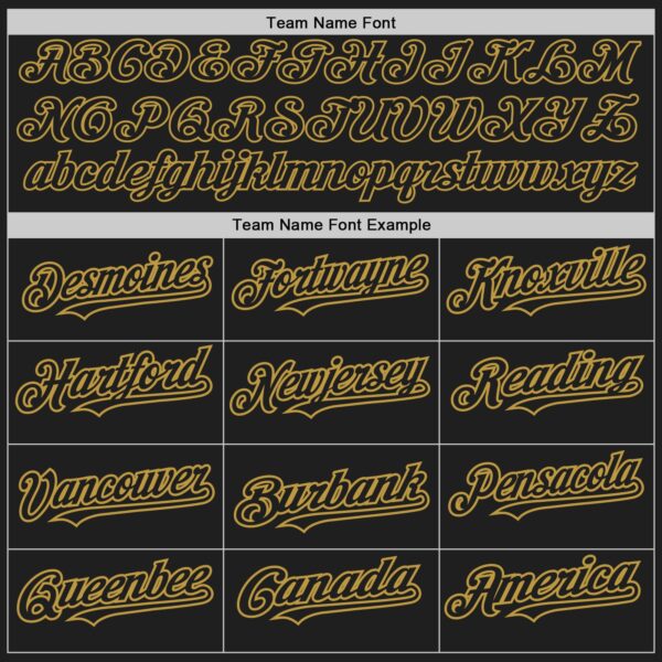 Custom Black Old Gold Pinstripe Old Gold Authentic Baseball Jersey - Image 4