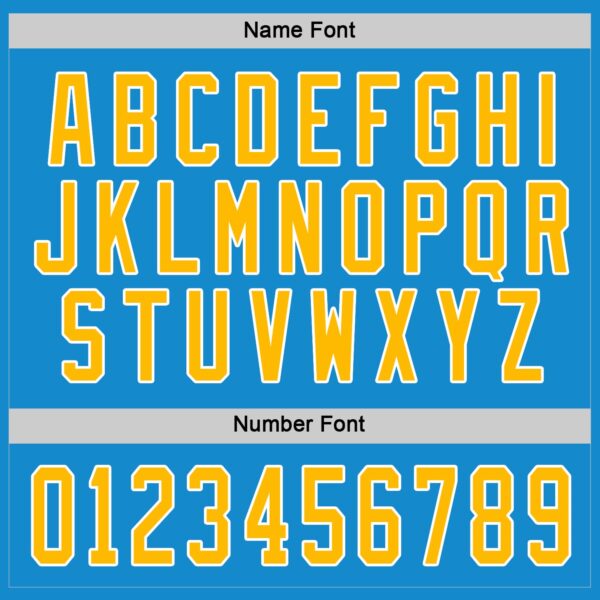 Custom Blue Gold-White Hockey Jersey - Image 4