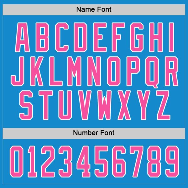 Custom Blue Pink-White Hockey Jersey - Image 4