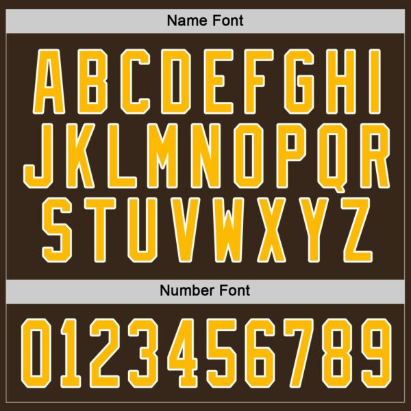 Custom Brown Gold-White Hockey Jersey - Image 4