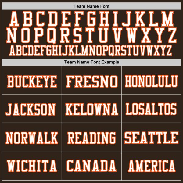 Custom Brown Orange-White Mesh Authentic Football Jersey - Image 3