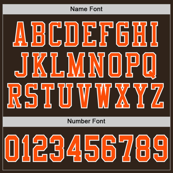 Custom Brown Orange-White Mesh Authentic Football Jersey - Image 4