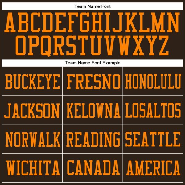 Custom Brown Bay Orange Mesh Authentic Football Jersey - Image 3