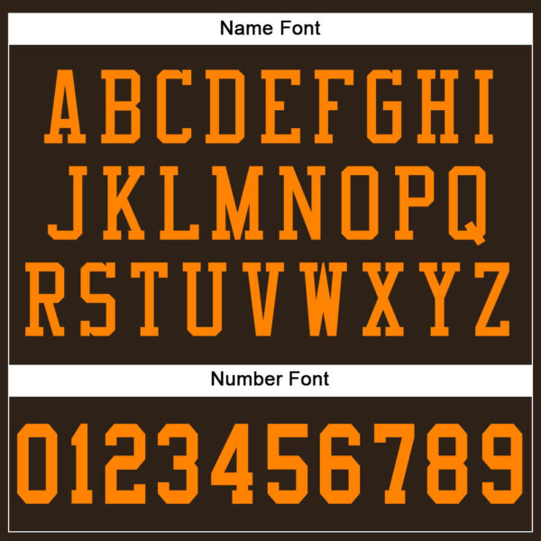 Custom Brown Bay Orange Mesh Authentic Football Jersey - Image 4