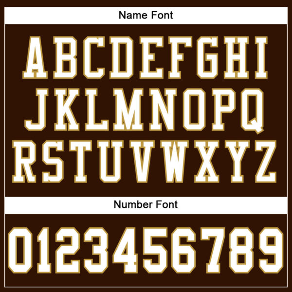 Custom Brown White-Old Gold Mesh Authentic Football Jersey - Image 4