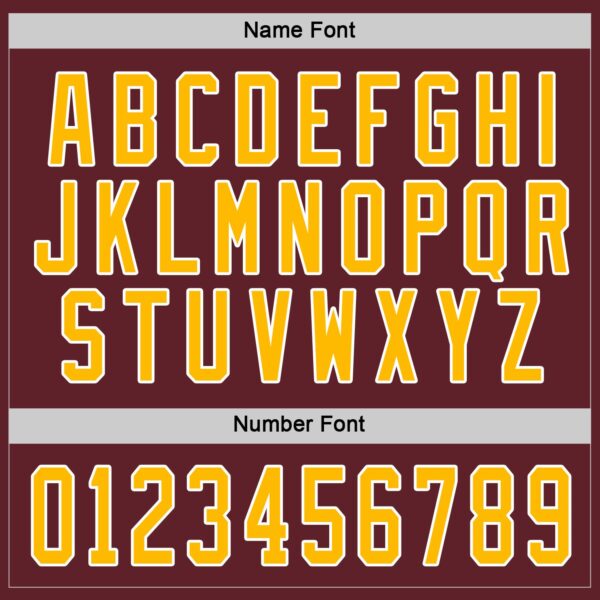 Custom Burgundy Gold-White Hockey Jersey - Image 4