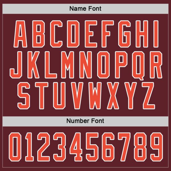 Custom Burgundy Orange-White Hockey Jersey - Image 4
