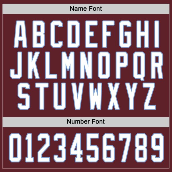 Custom Burgundy White-Light Blue Hockey Jersey - Image 4