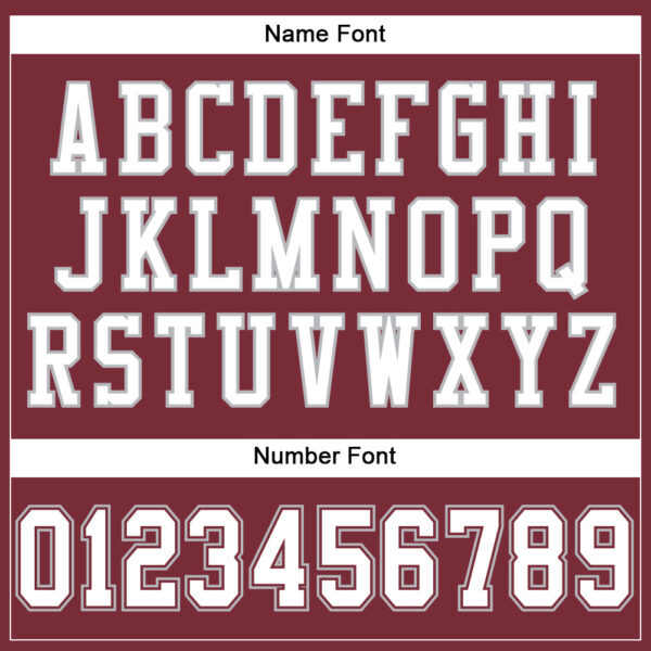 Custom Burgundy White-Gray Mesh Authentic Football Jersey - Image 4
