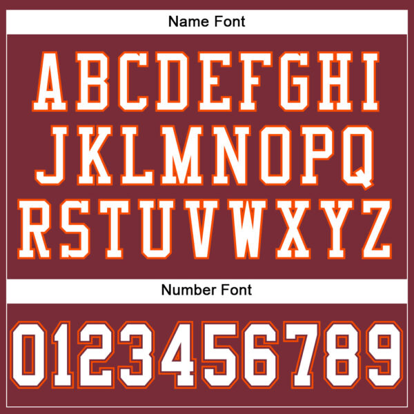 Custom Burgundy White-Orange Mesh Authentic Football Jersey - Image 4
